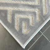 Empire Silver Greek Key Pattern Rug