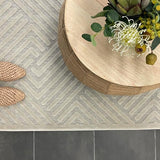 Empire Off White Braided Stripped Geometric Rug