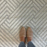 Empire Off White Braided Stripped Geometric Rug