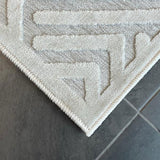 Empire Off White Braided Stripped Geometric Rug