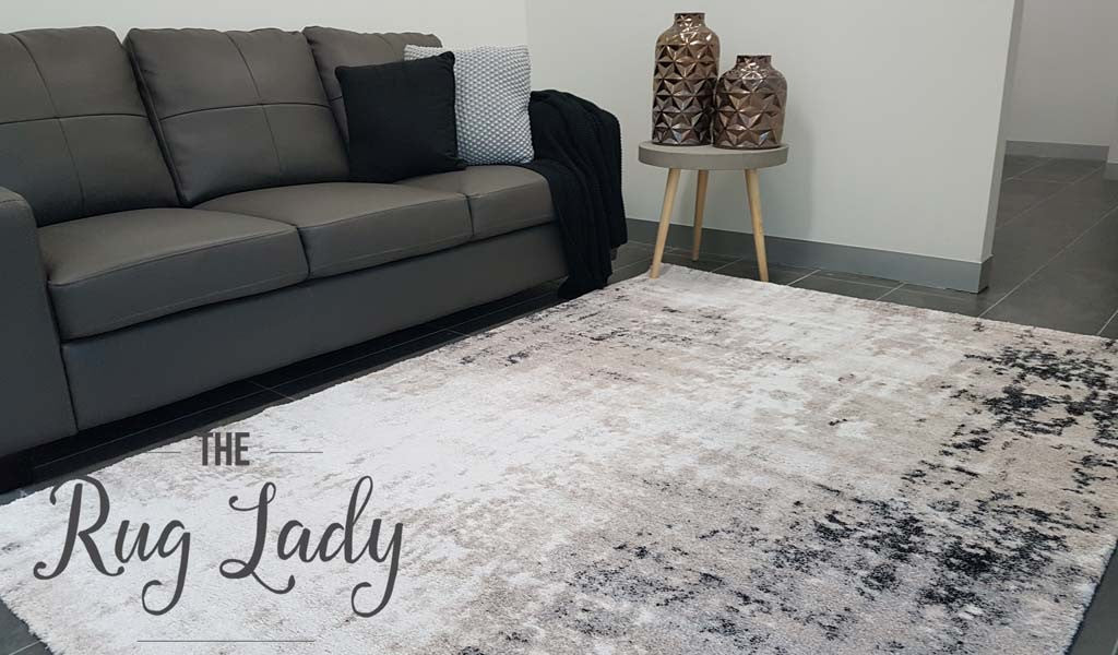 Contemporary Beige Grey Abstract Pattern Rug
