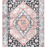 Elly Beige Orange Medallion Transitional Rug
