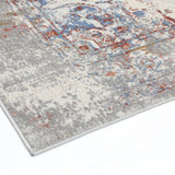 Eliza Blue Multicolour Medallion Transitional Rug