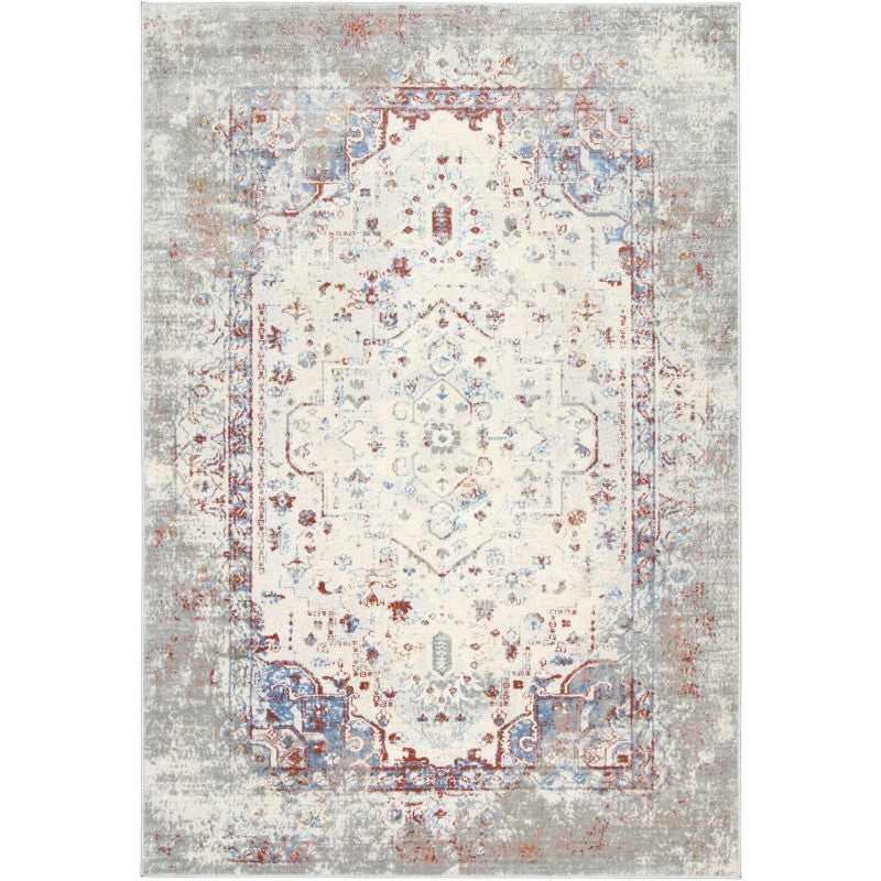 Eliza Blue Multicolour Medallion Transitional Rug