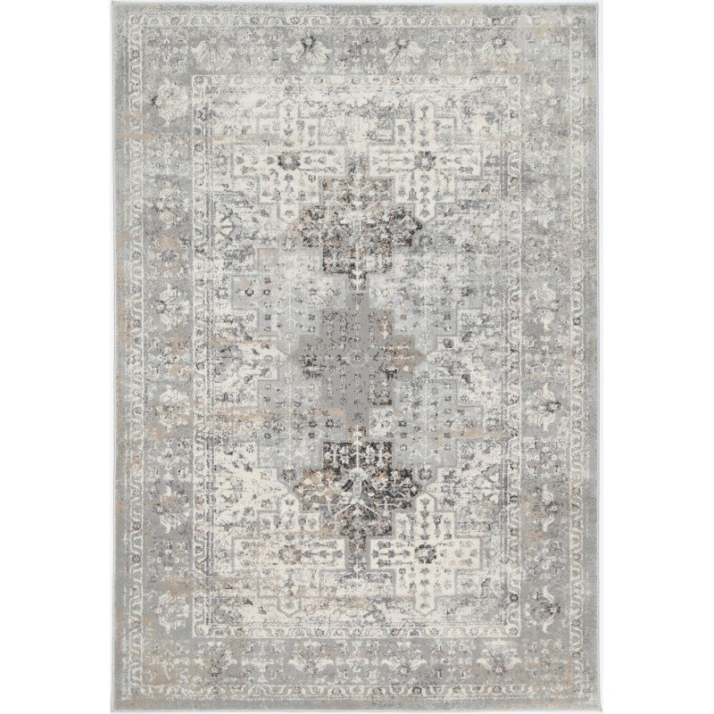 Eliza Beige Grey Medallion Transitional Rug