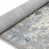 Eliza Blue Grey Medallion Transitional Rug