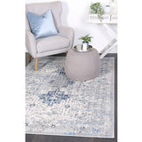 Eliza Blue Grey Medallion Transitional Rug