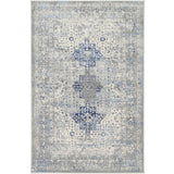 Eliza Blue Grey Medallion Transitional Rug
