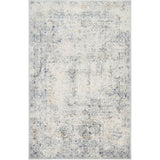 Eliza Blue Grey Distressed Medallion Transitional Rug