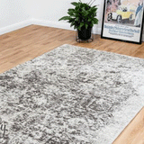 Kalypso Cream Abstract Faded Wash Rug
