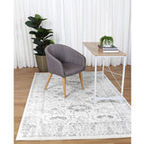 Priscilla Grey Ivory Medallion Rug