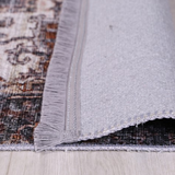 Vivien Dark Grey Beige Medallion Transitional Vintage Rug