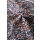Vivien Dark Grey Beige Medallion Transitional Vintage Rug