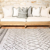 Vivien Black Ivory Geometric Tribal Vintage Rug