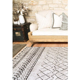 Vivien Black Ivory Geometric Tribal Vintage Rug