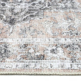 Vivien Peach Beige Medallion Transitional Rug