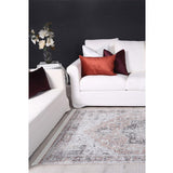 Vivien Peach Beige Medallion Transitional Rug