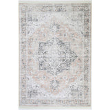 Vivien Peach Beige Medallion Transitional Rug