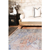 Vivien Blue Orange Medallion Tribal Vintage Rug
