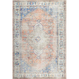 Vivien Blue Orange Medallion Tribal Vintage Rug