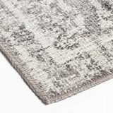 Vivien Grey Distressed Medallion Transitional Vintage Rug