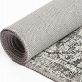 Vivien Grey Distressed Medallion Transitional Vintage Rug