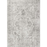 Vivien Grey Distressed Medallion Transitional Vintage Rug